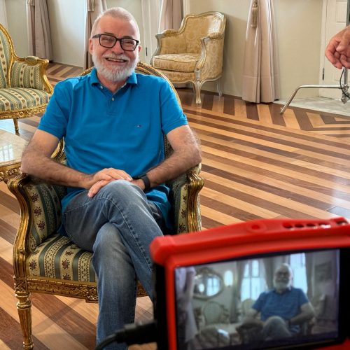 Jornalista e escritor Lira Neto em depoimento para o filme. Foto: Wolney Oliveira
