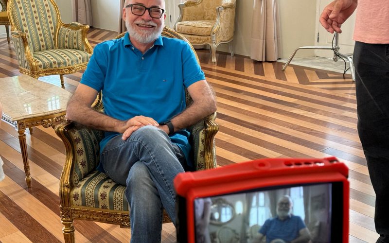 Jornalista e escritor Lira Neto em depoimento para o filme. Foto: Wolney Oliveira
