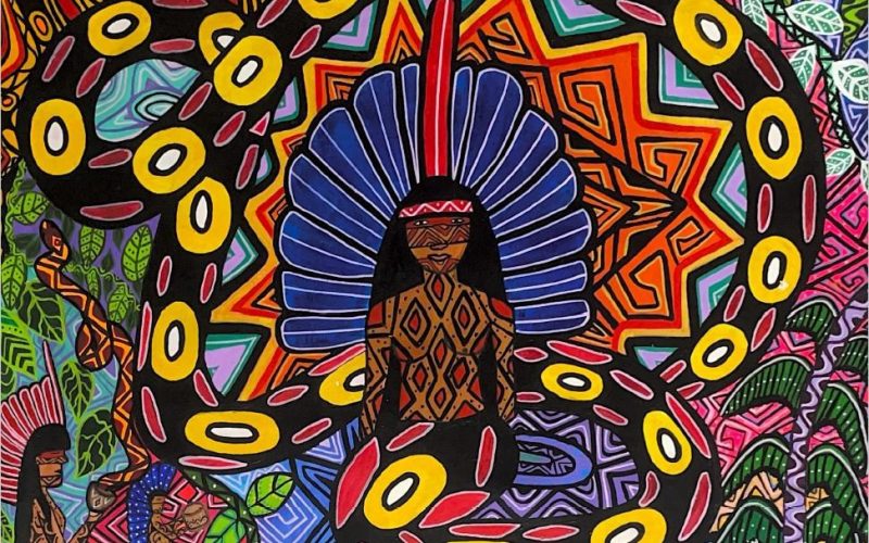 “Yube Nawa Ainbu” (2025), acrílica sobre tela de Yaka Huni Kuin (Crédito das imagens: Divulgação/Museu DAS)