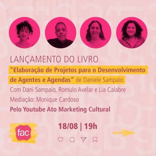 Livro sobre elaboração de projetos culturais é lançado nesta quarta-feira (18)